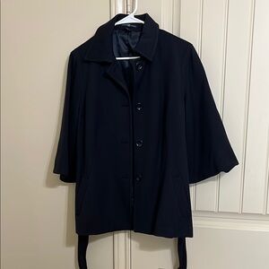 Gap Dark Navy Button-Up Coat with belt